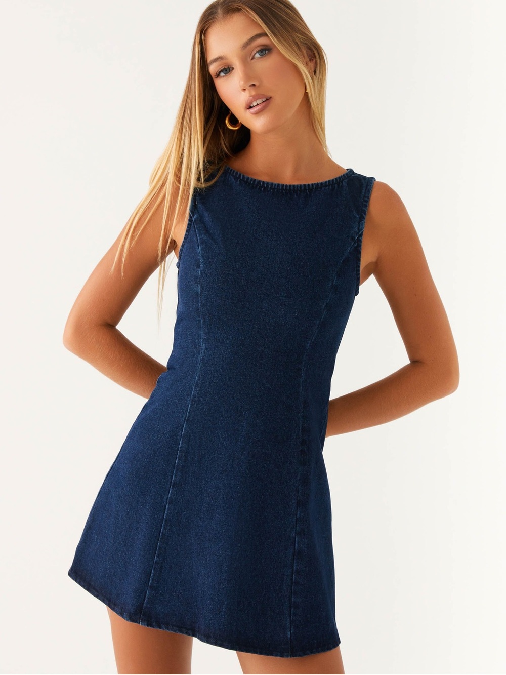Peppermayo Dark Blue Denim Mini Dress